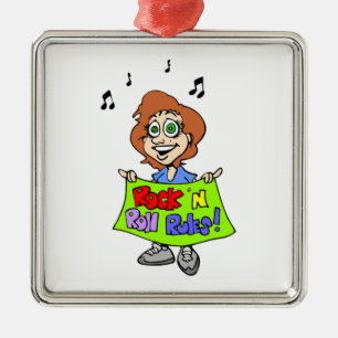 ROCK 'N ROLL RULES METAL TREE DECORATION