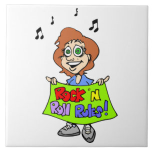 ROCK 'N ROLL RULES TILE