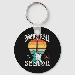 Rock N Roll Senior 25 Vintage Cool Graduate 2025 G Key Ring