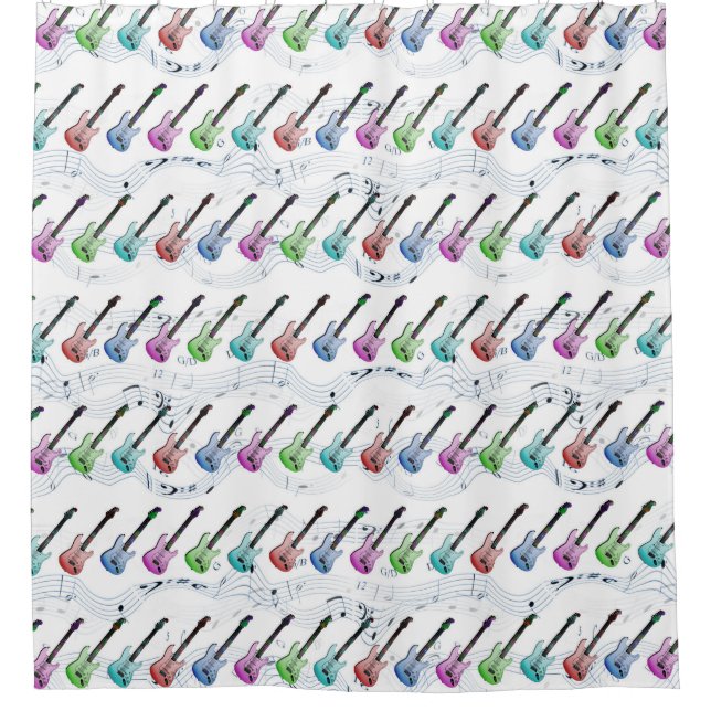 Rock N Roll Shower Curtain (Front)