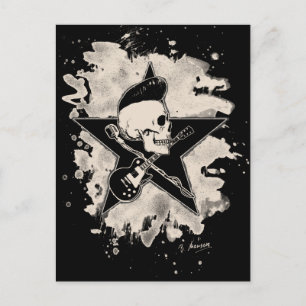Rock-n-Roll Skull - Blached Postcard