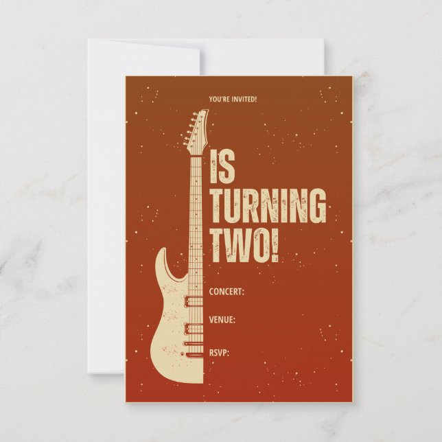 Rock-n-Roll Two Birthday Invite (Front)