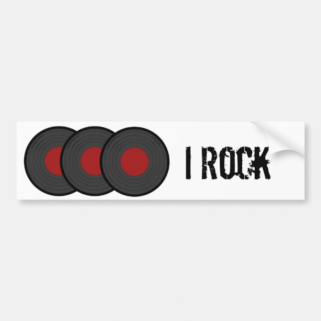 Rock N Roll Vinyl Records Bumper Sticker (Front)