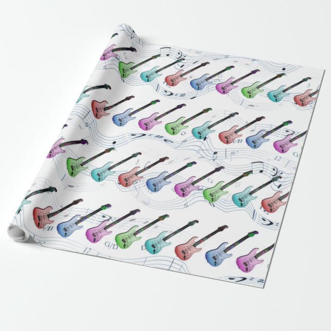 Rock N Roll Wrapping Paper (Unrolled)