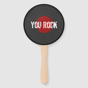 Rock N Roll YOU ROCK Round Hand Fan