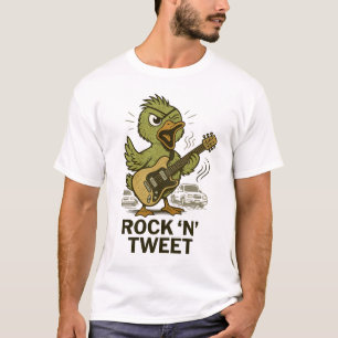 "Rock 'n' Tweet" - The Rockstar Bird T-Shirt