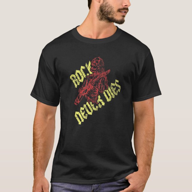 Rock Never Dies T-Shirt (Front)