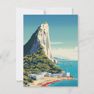 Rock of Gibraltar Travel Art Postcard