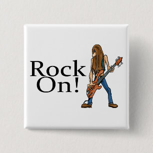 Rock On! 15 Cm Square Badge