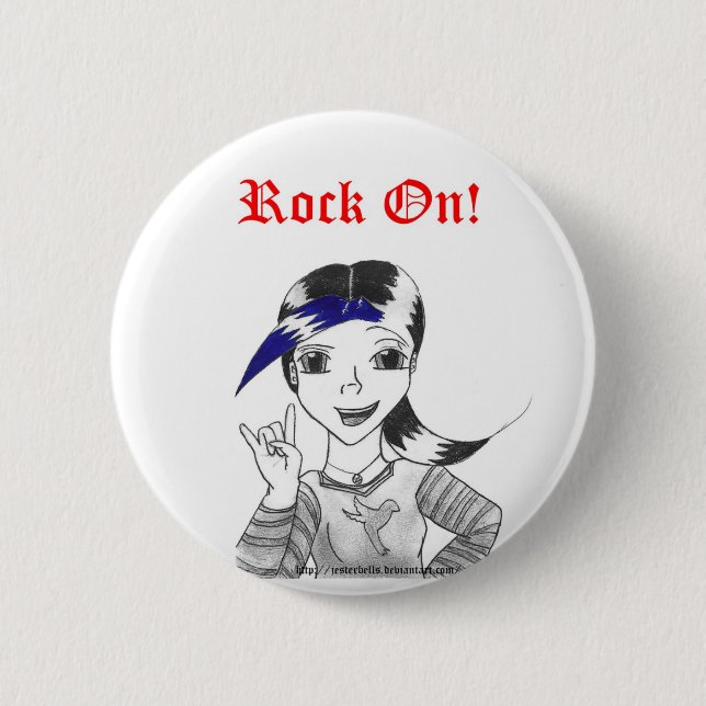 Rock On! 6 Cm Round Badge (Front)