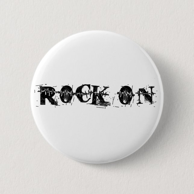 Rock On 6 Cm Round Badge (Front)