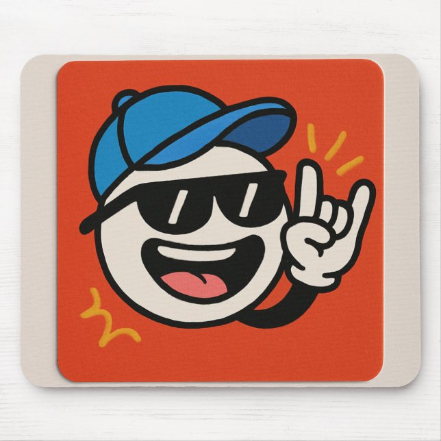 Rock on - Cartoon Sticker😎 Mouse Pad (Front)
