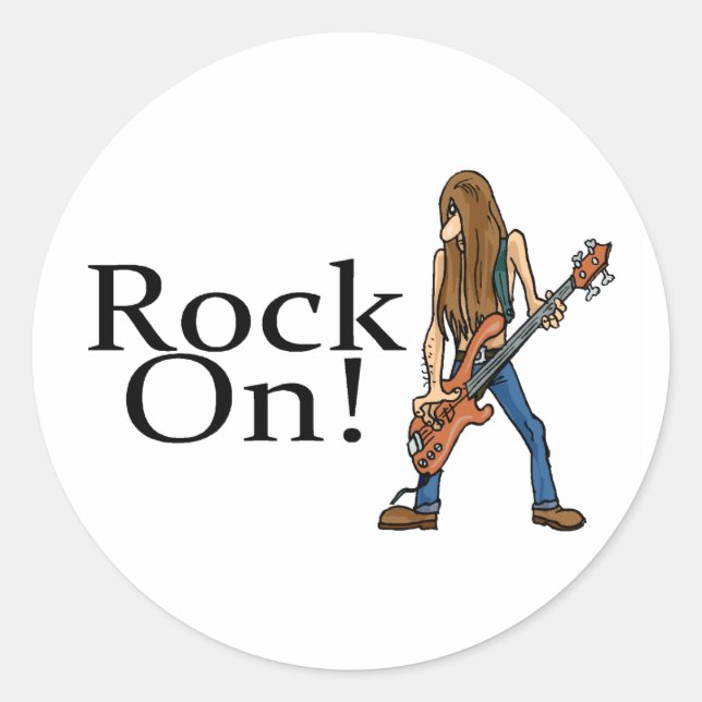 Rock On Classic Round Sticker (Front)