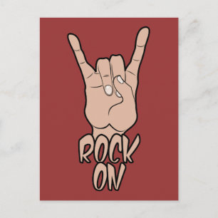 ROCK ON custom colour postcard