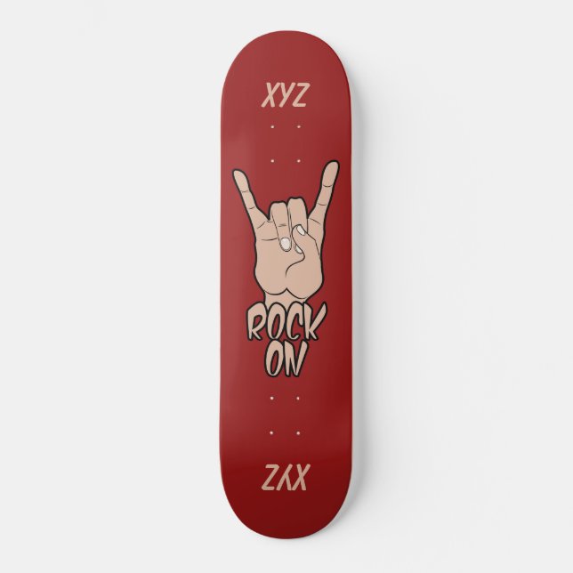ROCK ON custom monogram skateboards (Front)
