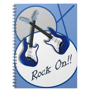 Rock On Double Blue Guitar Notebook