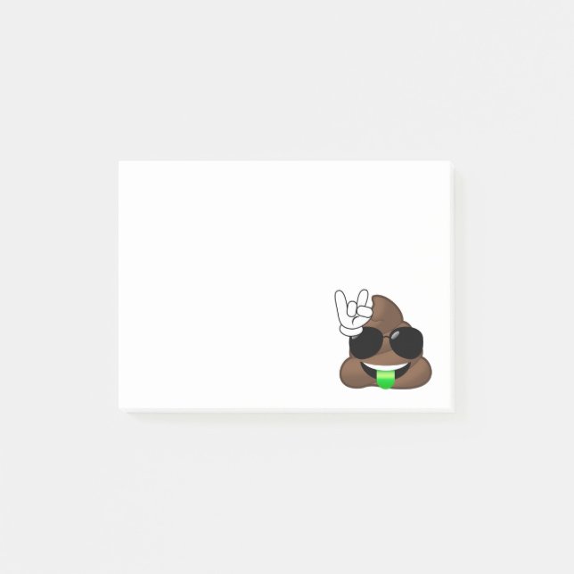 Rock On Emoji Poop Post-it Notes (Front)