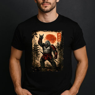 Rock On Gorilla Japanese Vintage Graphic Ukiyo-e  T-Shirt