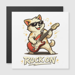 Rock On Guitar Dog Funny Rock Music