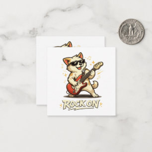 Rock On Guitar Dog Funny Rock Music Card