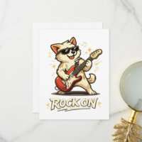 Rock On Guitar Dog Funny Rock Music
