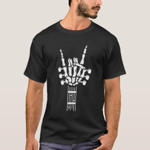 Rock On Guitar Rock & Roll Skeleton Hand_4 T-Shirt
