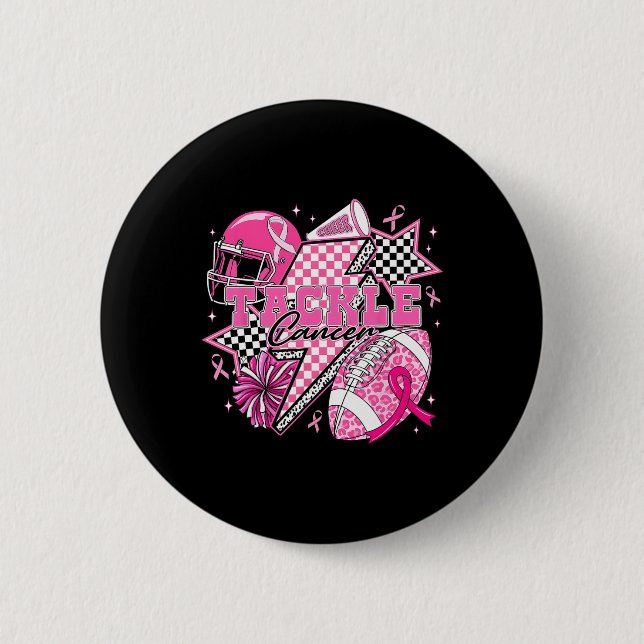 Rock On Halloween Chequered Pattern Skeleton Hand  6 Cm Round Badge (Front)