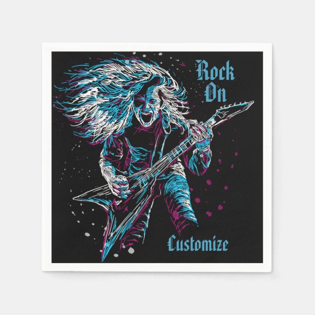 Rock On Heavy Metal Napkin (Front)