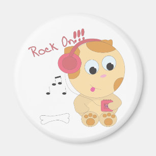 Rock on pup magnet