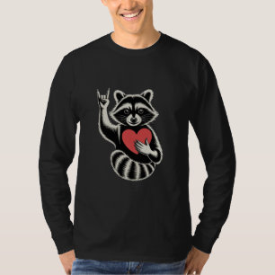 Rock On Racoon Graphic Punk Rock Trash Panda T-Shirt