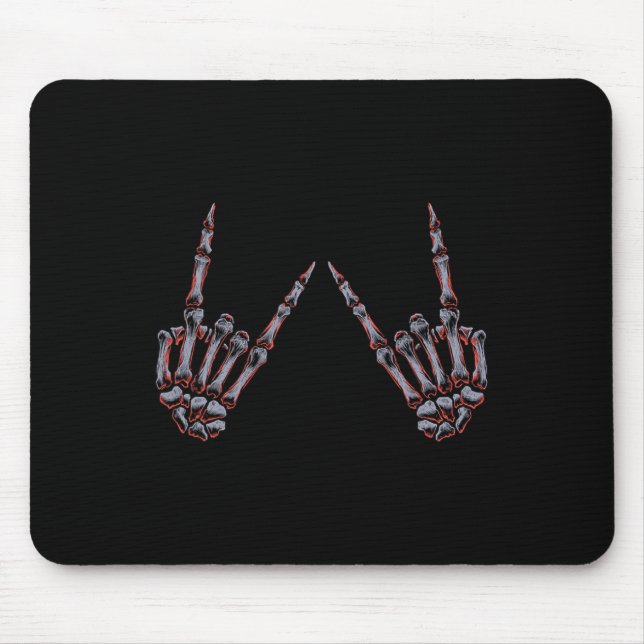Rock On Rock And Roll Skeleton Hands - For Concert Mouse Pad (Front)