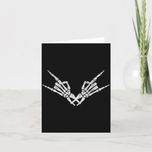 Rock On Rock Star Skeleton Hand Skull Funny Card