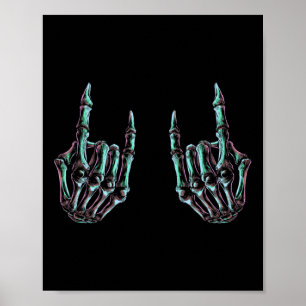 Rock On Rock Star Skeleton Hands - Concert Bynd Gr Poster