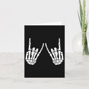 Rock On Rock Star Skeleton Hands Halloween Costume Card