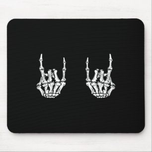 Rock On Rock Star Skeleton Hands Rocker Funny Hall Mouse Pad