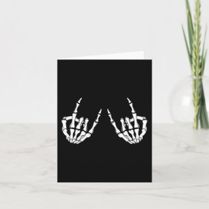 Rock On Rock Star Skeleton Hands Rocker Spooky Hal Card