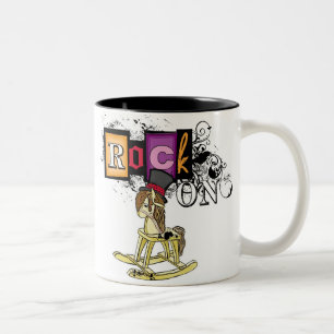 Rock on rocking horse funny coffee mug