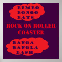 Rock on Roller coaster pop art red purple