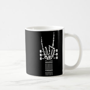 Rock On Skeleton Hand Guitar Guitarist Funny Music Coffee Mug