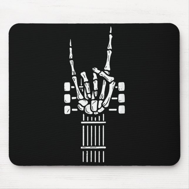 Rock On Skeleton Hand Guitar Guitarist Funny Music Mouse Pad (Front)