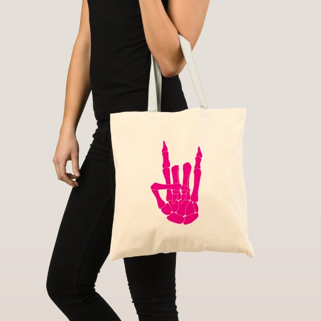Rock On Skeleton Hand  Tote Bag (Front (Product))