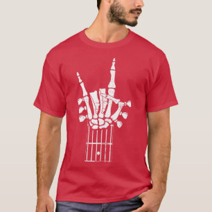 Rock On Skeleton HandsSpooky Halloween Rock Guitar T-Shirt