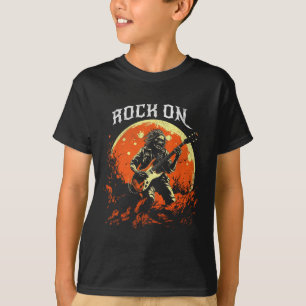 Rock On Skeleton Playing Guitar Rock And Roll Hall T-Shirt