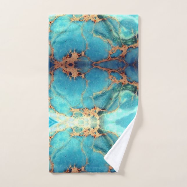 Rock ON Turquoise Pattern Hand Towel (Hand Towel)