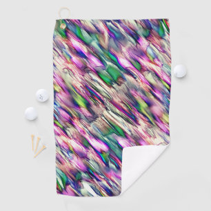 Rock or stalagmite with flashy coloured golf towel
