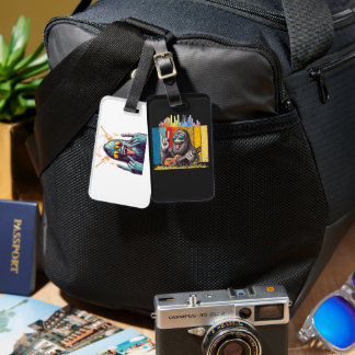 Rock Out with the Groove Gorilla – Retro Music Lov Luggage Tag