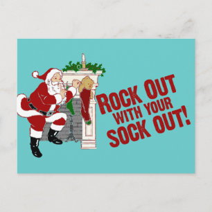 Rock Out WIth Your Sock Out! Postcard