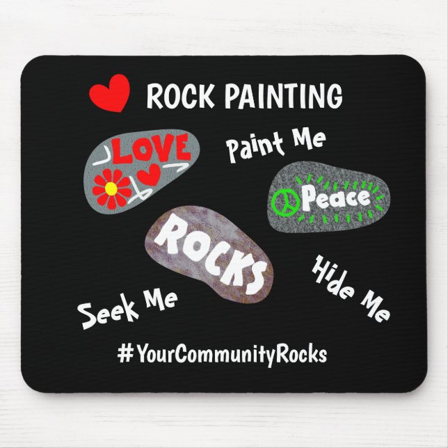 Rock Painting Community Personalised Hashtag Mouse Pad (Front)
