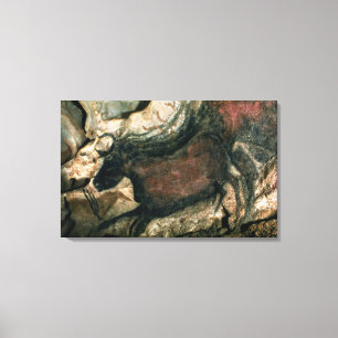 Rock painting of a black bull, c.17000 BC (cave pa Canvas Print