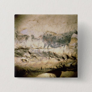 Rock painting of a black cow, c.17000 BC 15 Cm Square Badge